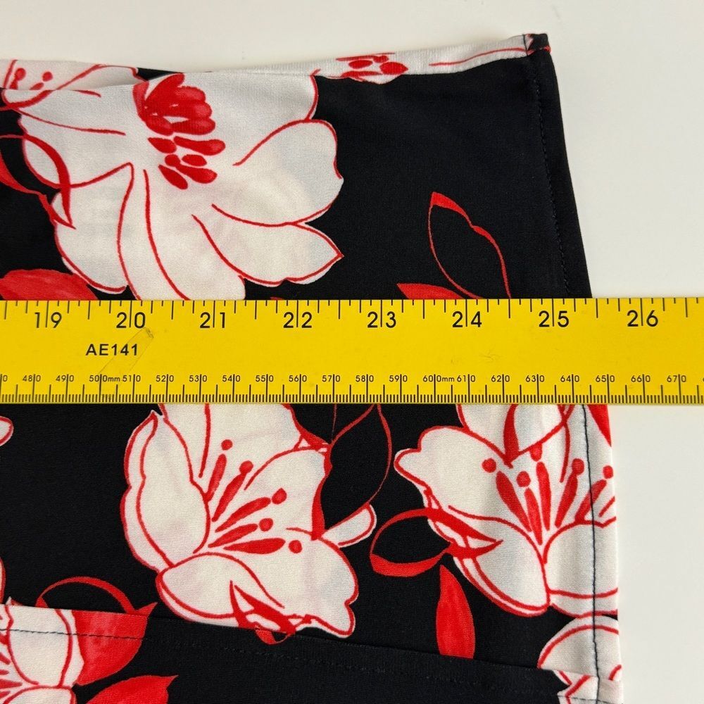 Karl Lagerfeld Black White Red Floral Blouse S - Picture 6 of 7
